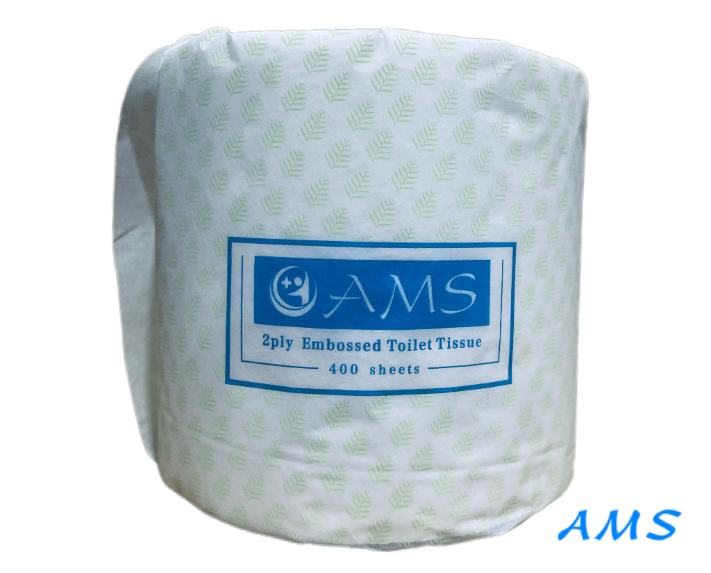 AMS Single Wrapped Embossed Toilet Paper (48roll)