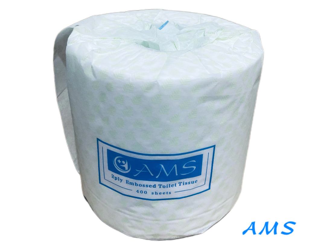 AMS Single Wrapped Embossed Toilet Paper (48roll)