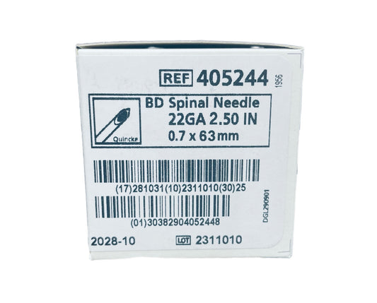 BD Spinal Needle 22G x 63mm (25) Box