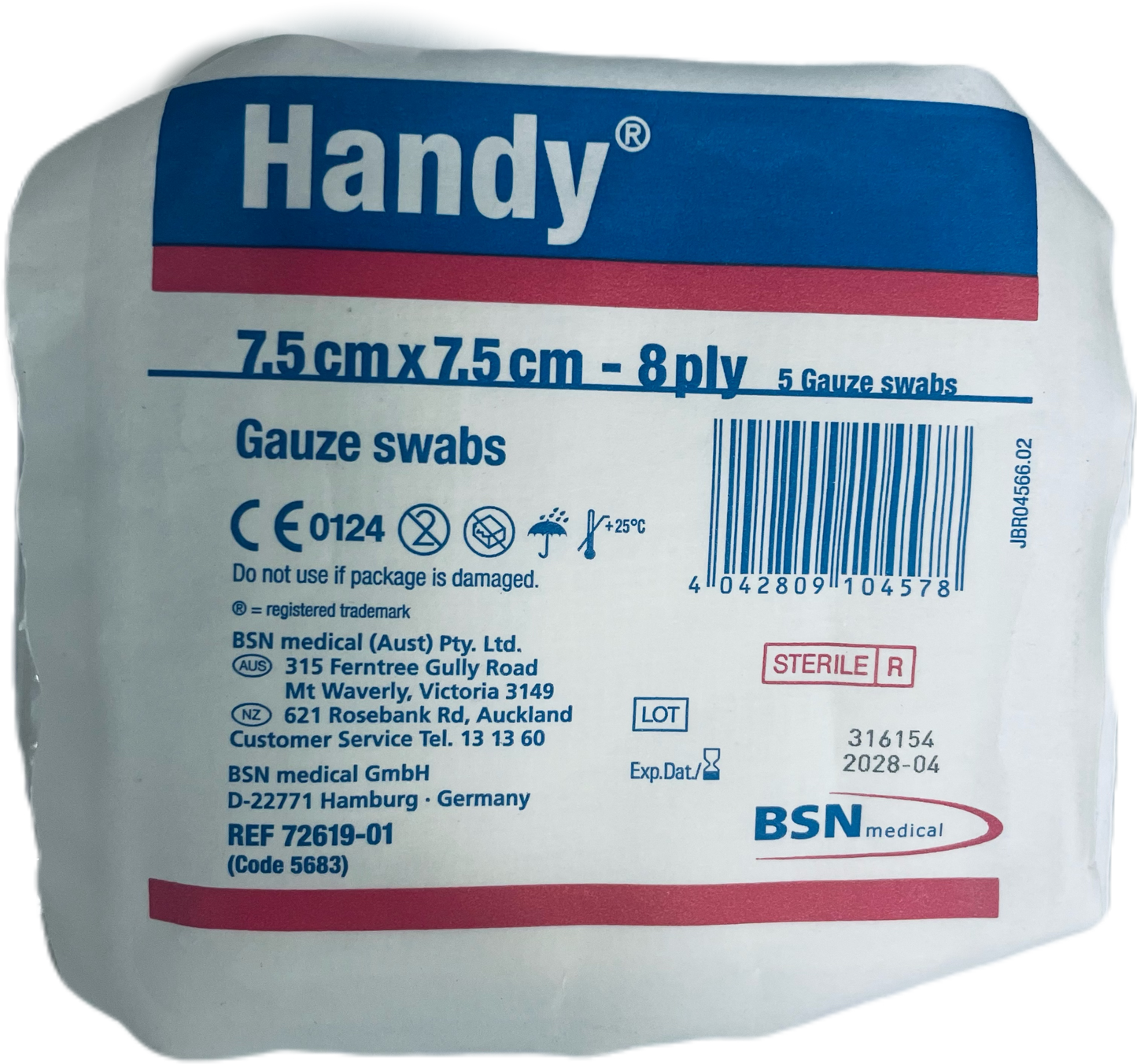 BSN Handy Sterile Gauze 7.5 x 7.5 cm