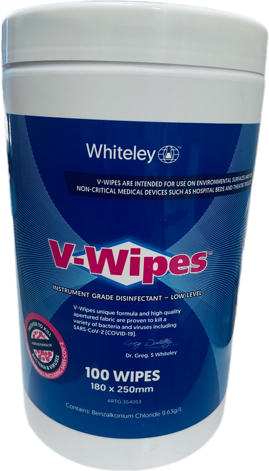 Whiteley V-Wipes Hospital Grade Disinfectant