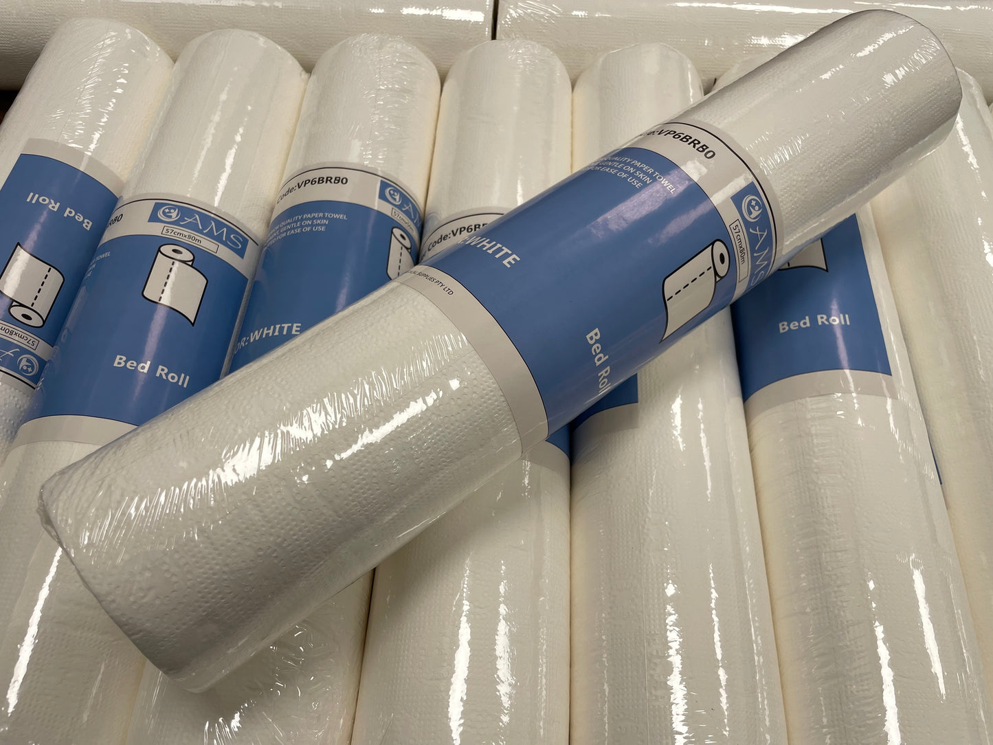 Paper Bed Roll 80M Perforated （6 Rolls per Carton)